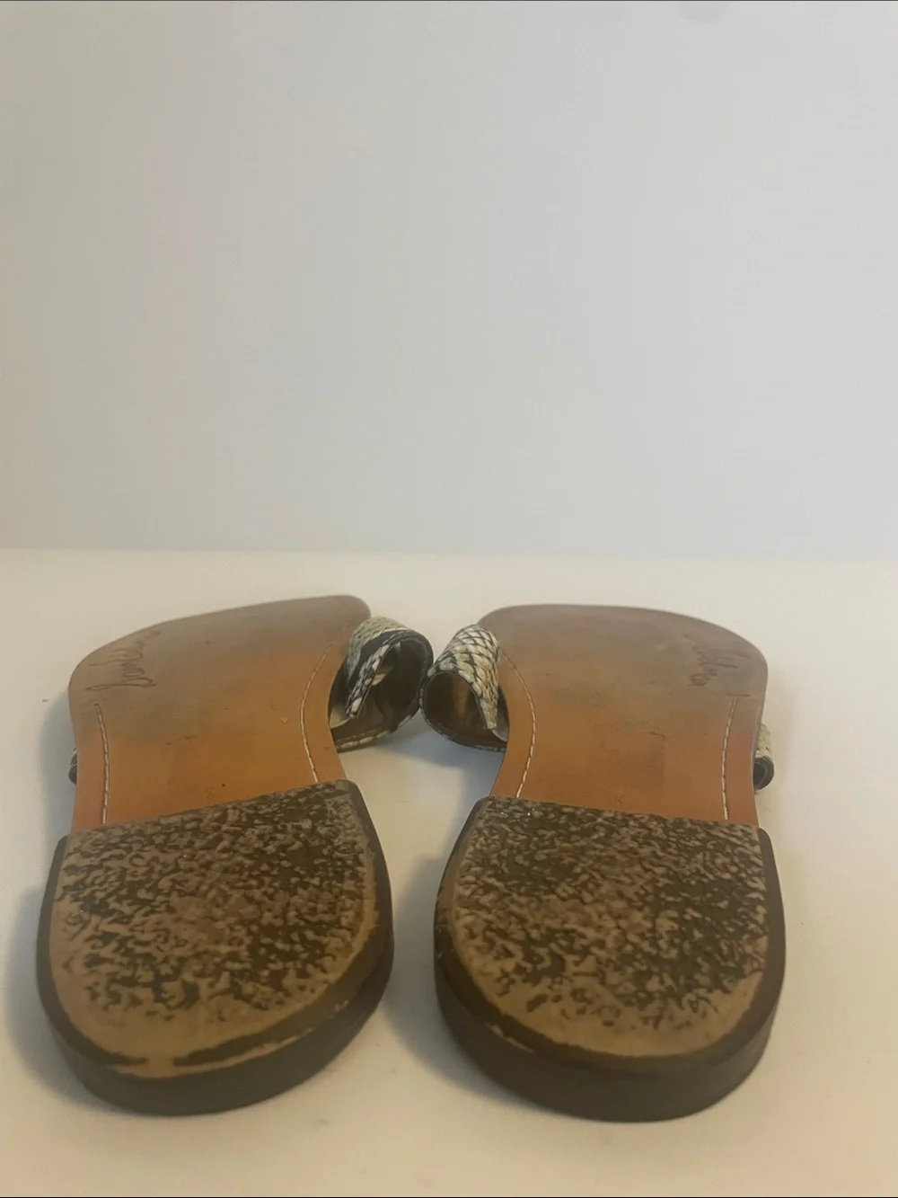 Sam Edelman Gala Green Snake Print Slide Sandals Women’s Size 8 - Picture 7 of 9